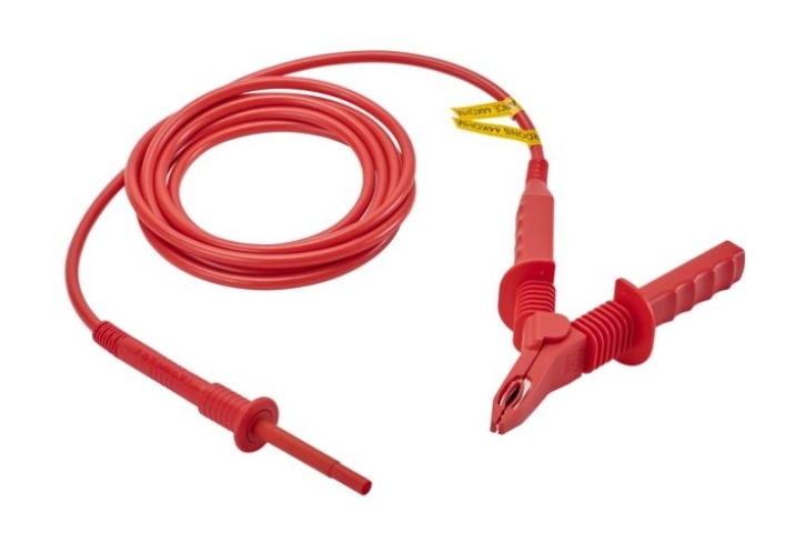 Cordon-croco 15kV Rouge L. 8 mètres K44