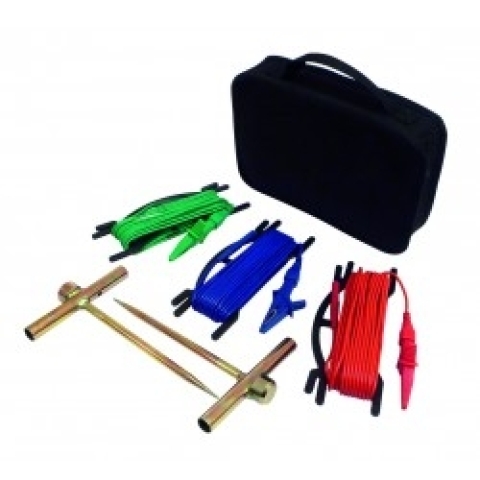 Kit de terre 15m-câbles rouge/bleu/vert